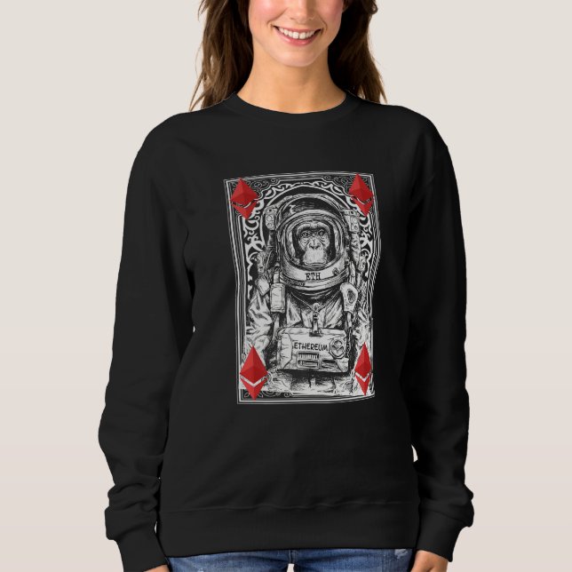 Ethereum Space Monkey Crypto Moon Cryptocurrency E Sweatshirt (Front)