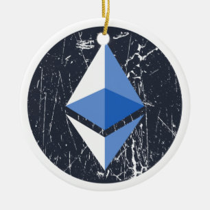 ethereum symbol grunge crypto cryptocurrency money ceramic tree decoration