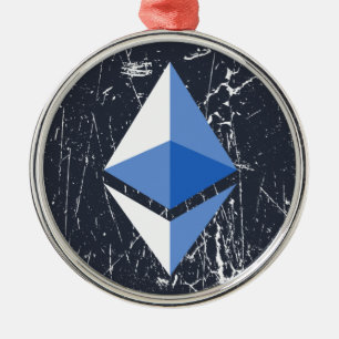 ethereum symbol grunge crypto cryptocurrency money metal tree decoration