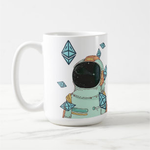 Ethereum To The Moon ETH Space Man Merch  Coffee Mug