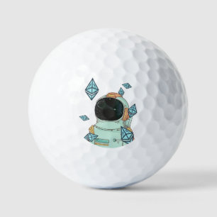 Ethereum To The Moon ETH Space Man Merch  Golf Balls