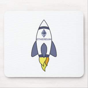Ethereum To The Moon Rocket Mouse Mat