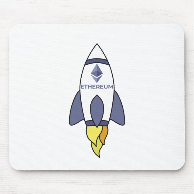 Ethereum To The Moon Rocket Mouse Mat (Front)