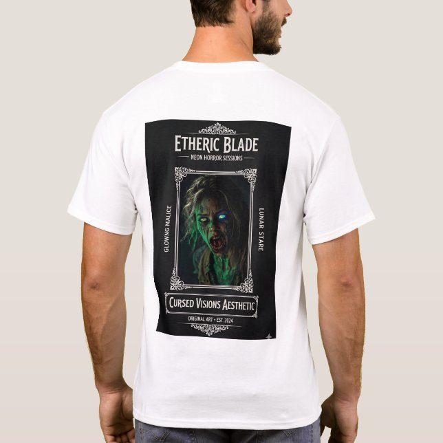 Etheric Blade Neon Horror T-Shirt (Back)