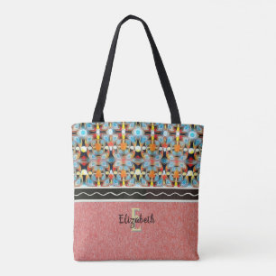 Etheric Lights Yellow, Orange, Blue & Black Tote Bag