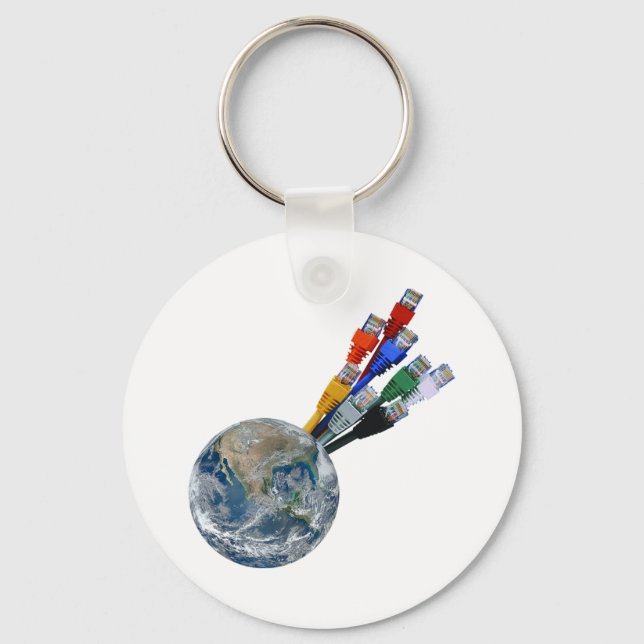 Ethernet Network Connected Earth Key Ring (Front)