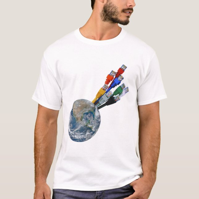 Ethernet Network Connected Earth T-Shirt (Front)