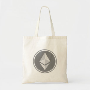 etherum logo style tote bag
