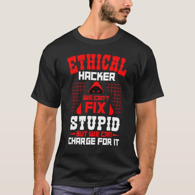 Ethical Hacker Cyber Apparel Ethical Hacking  Blac T-Shirt (Front)