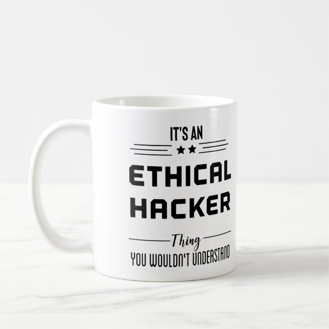 Ethical Hacker Cybersecurity - Security Quotes Coffee Mug (Left)