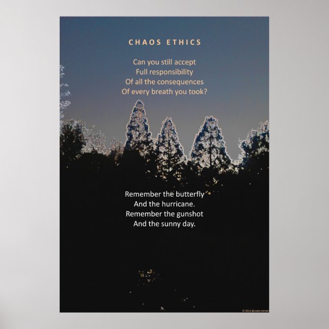 Ethics and the butterfly effect poster (Front)