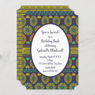 Ethinc African Bohemian Birthday Invitation