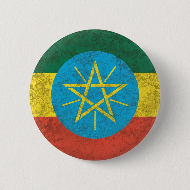 Ethiopia 6 Cm Round Badge (Front)