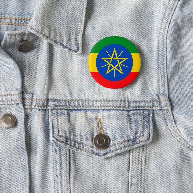 Ethiopia 6 Cm Round Badge (In Situ)