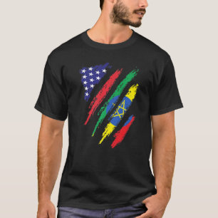 Ethiopia American Grown Flag USA Patriot Heritage  T-Shirt