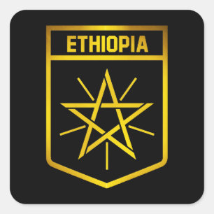 Ethiopia Emblem Square Sticker