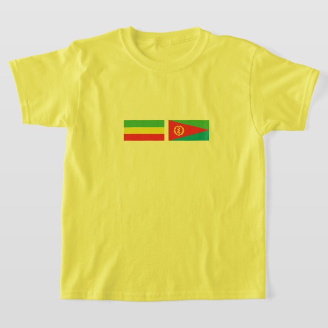 Ethiopia Eritrea Flags  T-Shirt (Laydown)