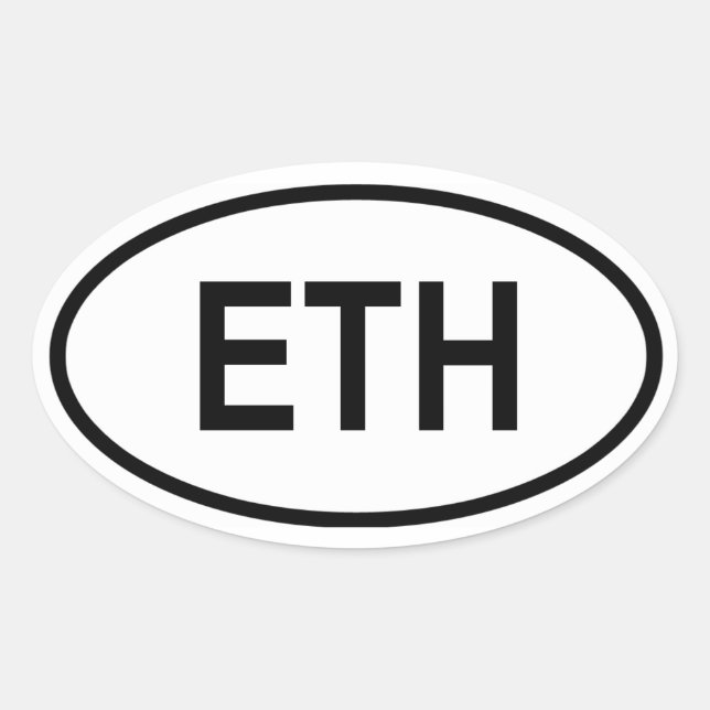 Ethiopia "ETH" Oval Sticker (Front)