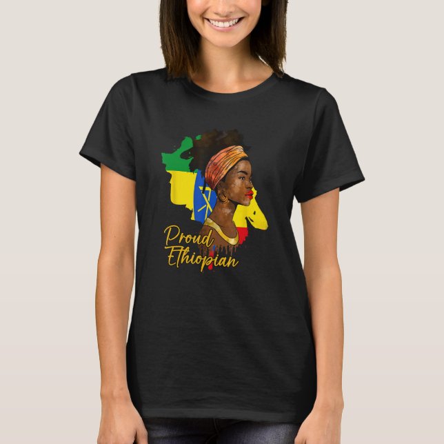 Ethiopia Ethiopian Africa Flag Proud Love Melanin  T-Shirt (Front)