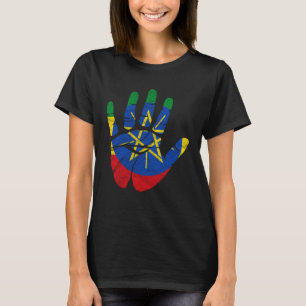 Ethiopia Ethiopian Africa Flag Proud Love Melanin T-Shirt
