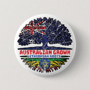Ethiopia Ethiopian Australian Australia Tree Roots 6 Cm Round Badge
