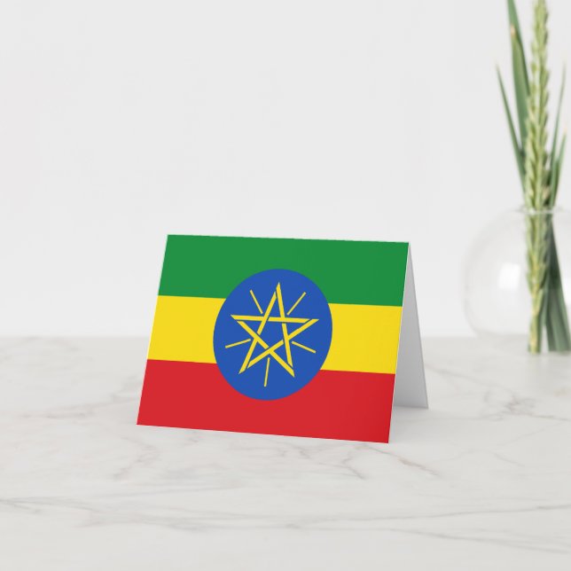 Ethiopia (Ethiopian) Flag Card (Front)
