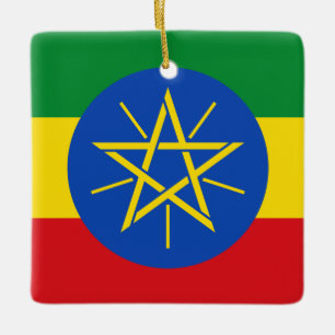 Ethiopia (Ethiopian) Flag Ceramic Ornament