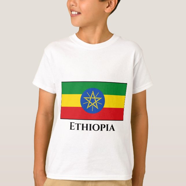 Ethiopia (Ethiopian) Flag T-Shirt (Front)