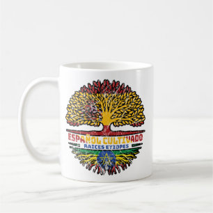 Ethiopia Ethiopian Spain Spanish Tree Roots Flag Coffee Mug