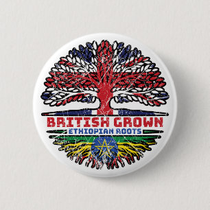 Ethiopia Ethiopian Uk United Kingdom British Tree 6 Cm Round Badge