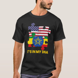 Ethiopia Ethiopians Africa Flag Proud DNA American T-Shirt