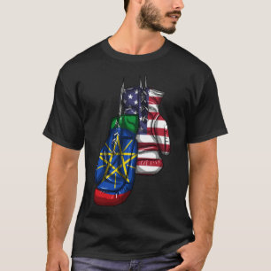 Ethiopia Ethiopians Africa Flag Proud DNA American T-Shirt