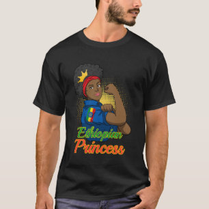 Ethiopia Ethiopians Woman Flag Proud Love Princess T-Shirt
