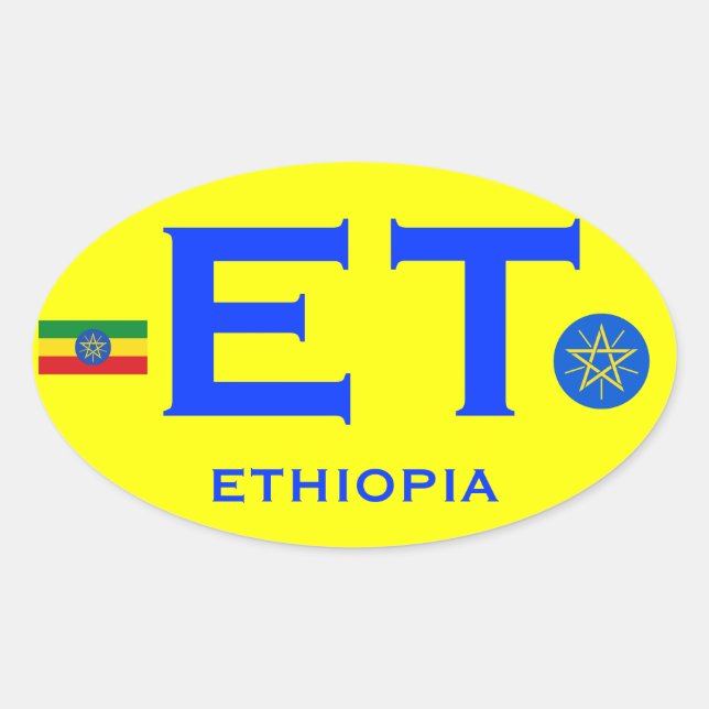 ETHIOPIA - Euro-style Oval Sticker (Front)