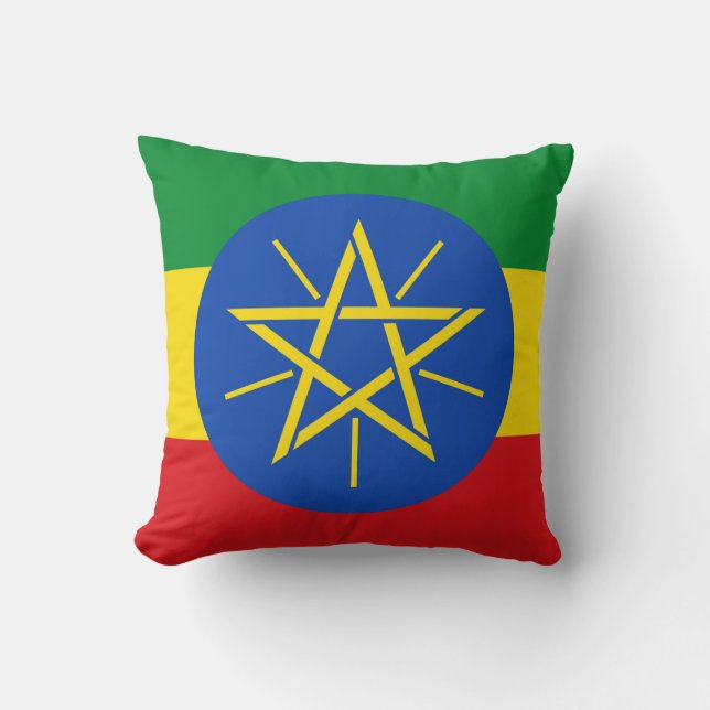 Ethiopia Flag American MoJo Pillow (Front)
