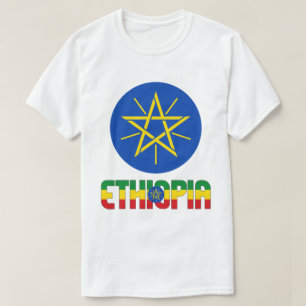 Ethiopia Flag and Coat Of Arms Patriotic T-Shirt