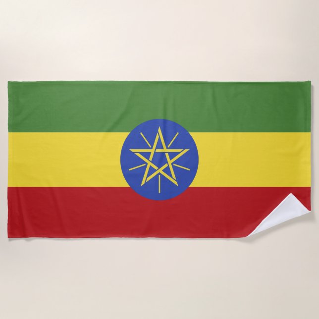 Ethiopia flag beach towel (Front)