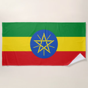Ethiopia Flag Beach Towel