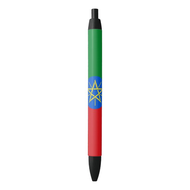 Ethiopia Flag Black Ink Pen (Front Vertical)