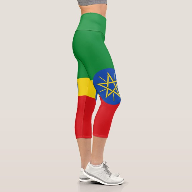 Ethiopia Flag Capri Leggings (Right)