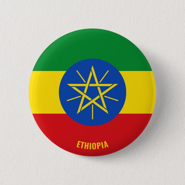Ethiopia Flag Charming Patriotic 6 Cm Round Badge (Front)