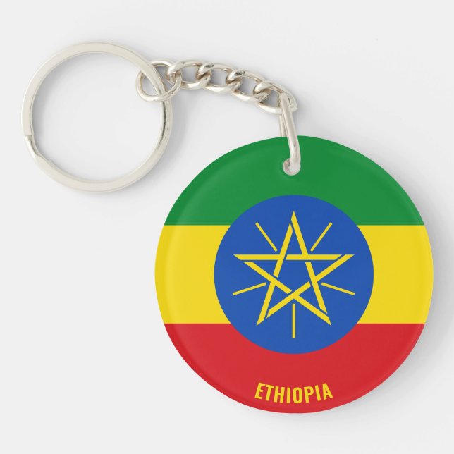 Ethiopia Flag Charming Patriotic Key Ring (Front)