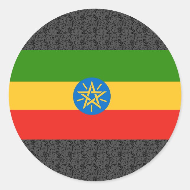 Ethiopia Flag Classic Round Sticker (Front)
