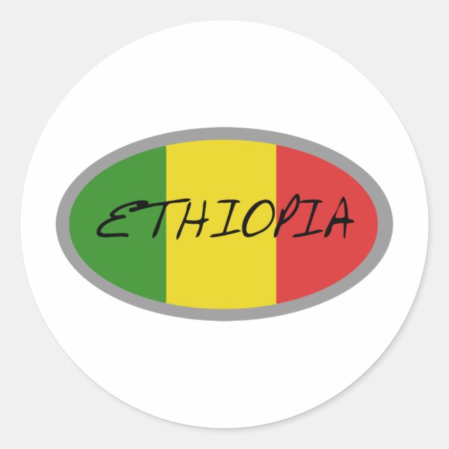 Ethiopia flag design! classic round sticker (Front)