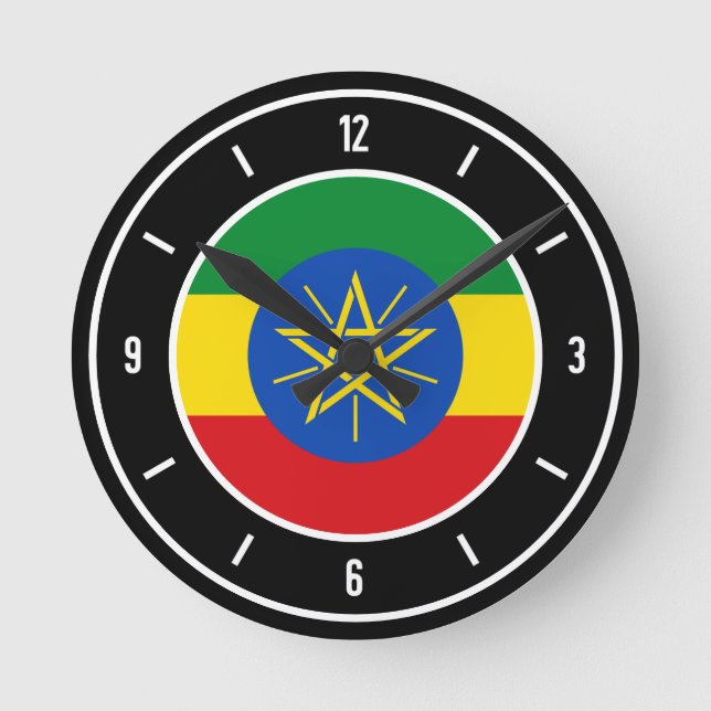 Ethiopia Flag Elegant Round Clock (Front)