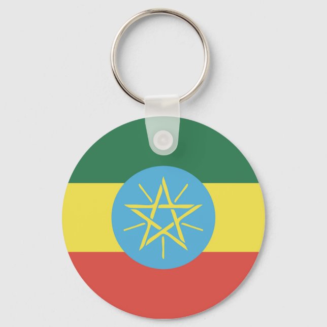 Ethiopia Flag Emblem Key Ring (Front)