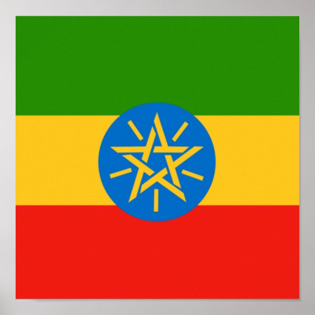 Ethiopia Flag Ethiopian Country Home Pride Africa Poster (Front)