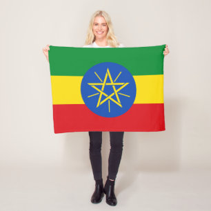 Ethiopia Flag Fleece Blanket