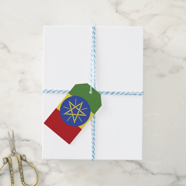 Ethiopia flag gift tags (With Twine)