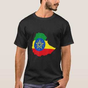 Ethiopia flag in Ethiopia outline Ethiopia T-Shirt